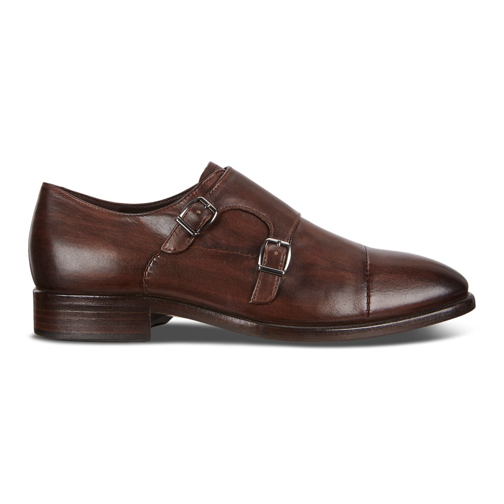 ECCO Mens Dress Shoes Brown - Vitrus Mondial Double Monk Strap - WDJ-091346